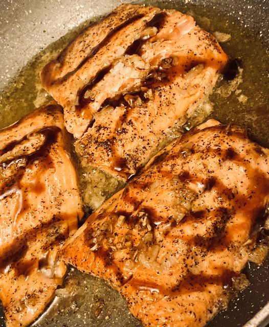 Wild Seared Salmon in a Fig Balsamic Glaze and White Wine Sauce - Vita ...