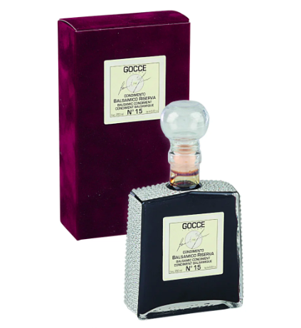 Acetaia Leonardi 15 Year Aged Italian Balsamic Condiment Reserve in Velvet Burgundy Gift Box