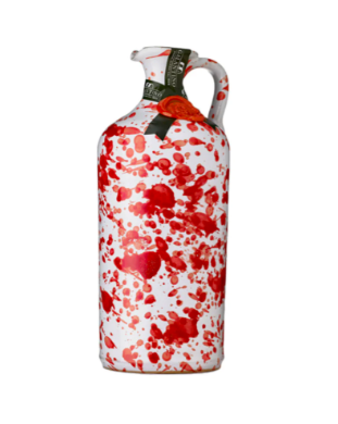Frantoio Galantino Red Fantasia Extra Virgin Olive Oil in Hand Painted Ceramic